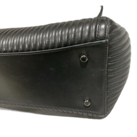 37338 Coach "Edie" Black Quilted Turn-lock Shoulder Bag - Picture 6 of 8